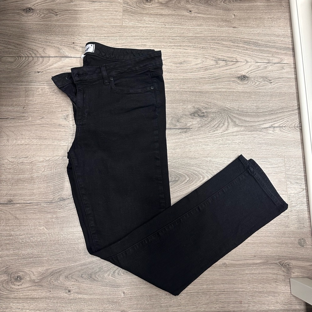 PAIGE Women's Black Mid Rise Slim Jeans